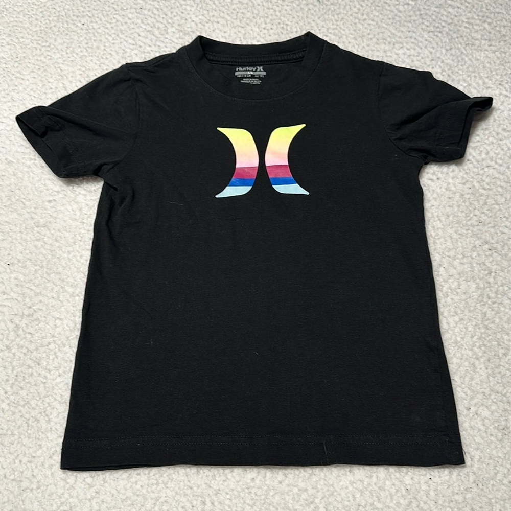 Hurley Little Girls Black Tee, EUC, Size 5/6